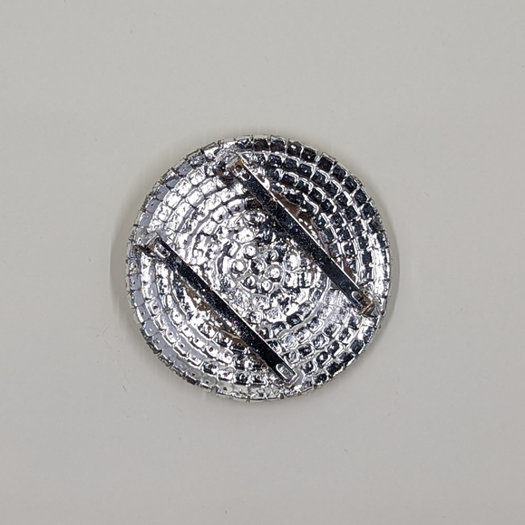 Retro Glamorous Clear Rhinestone Encrusted Round Belt Buckle Statement Piece - Picture 2 of 5